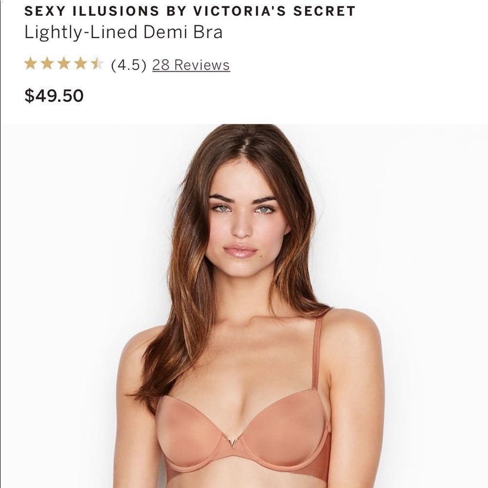 SEXY ILLUSIONS BY VICTORIA'S SECRET Lightly-Lined Demi Bra 32DD S panty Blush